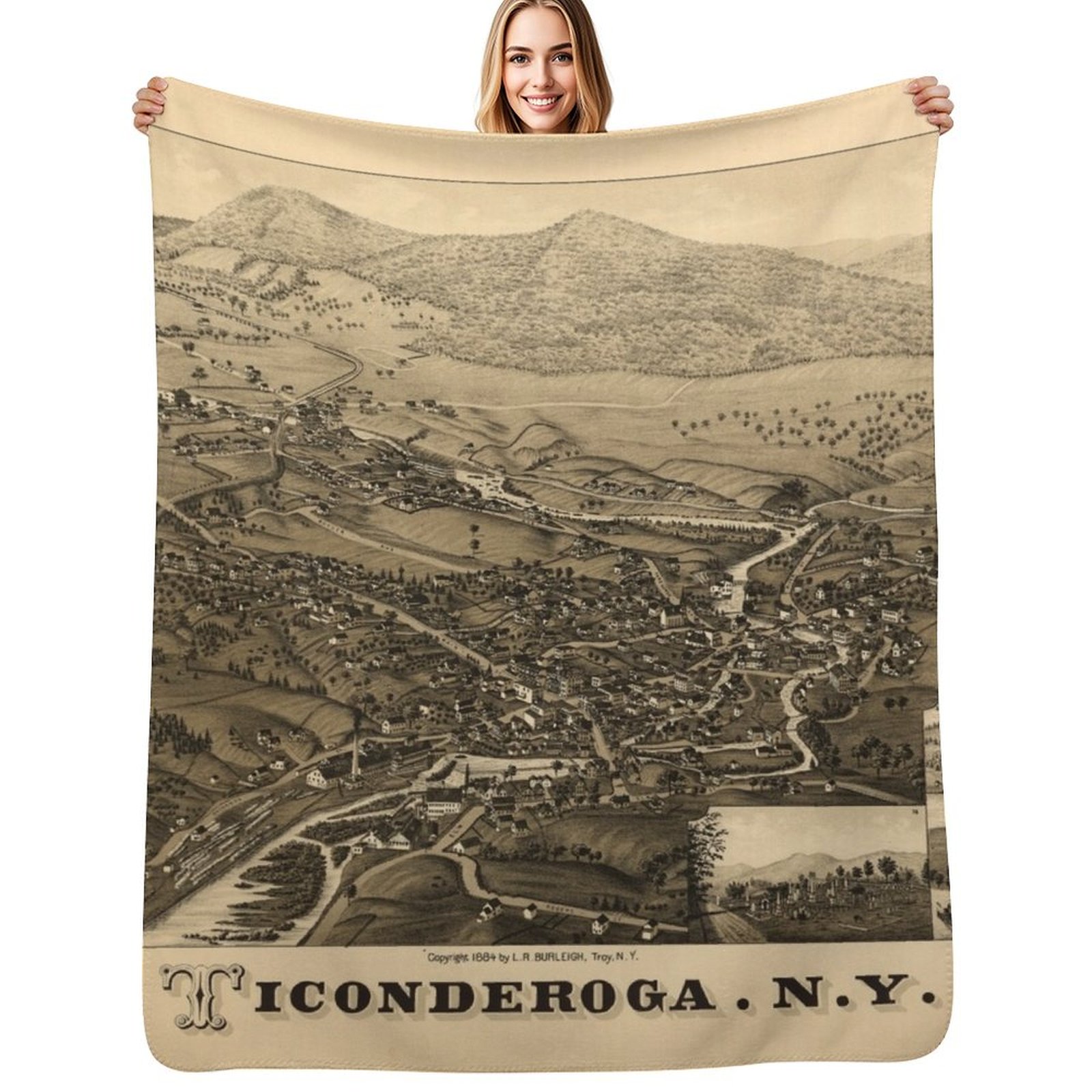 3D Printing York - Ticonderoga, Nova York (1884) Cobertor macio