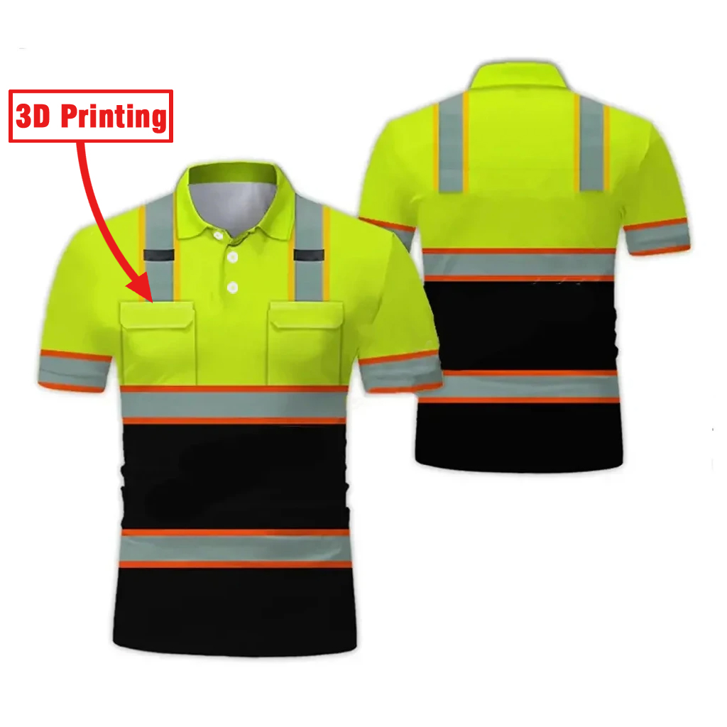 3D Printing Construction - Camisa polo de manga curta respirável